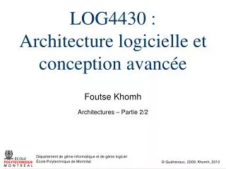 log4430 architecture logicielle et conception avanc e