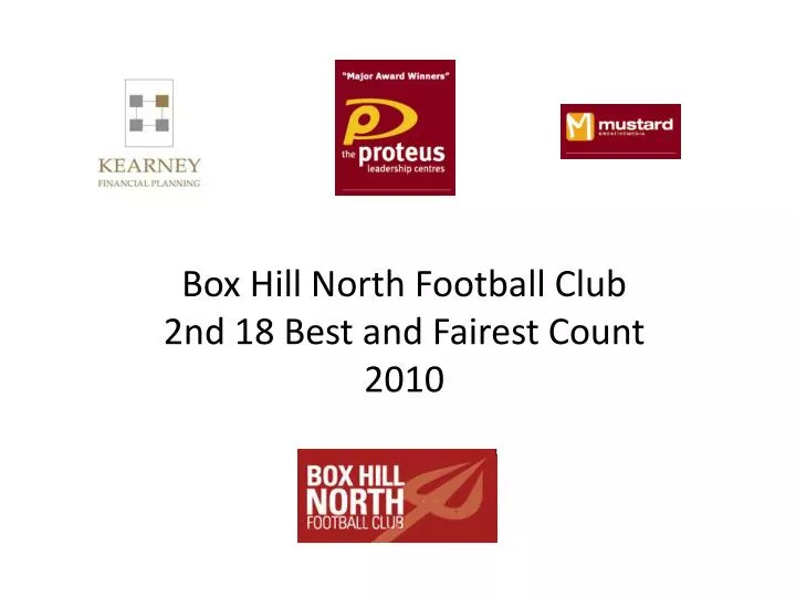 box hill north football club 2nd 18 best and fairest count 2010