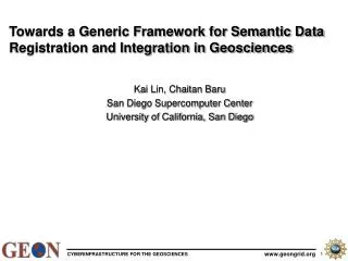 Towards a Generic Framework for Semantic Data Registration and Integration in Geosciences
