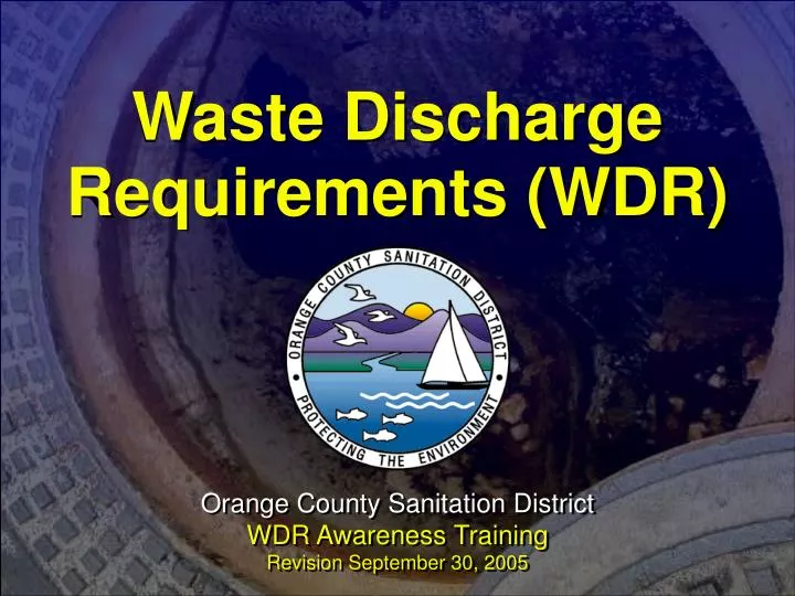 waste discharge requirements wdr