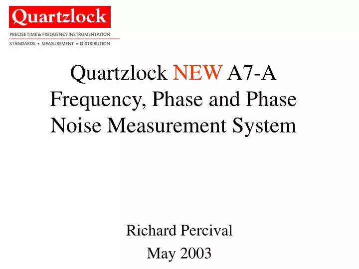 quartzlock new a7 a frequency phase and phase noise measurement system