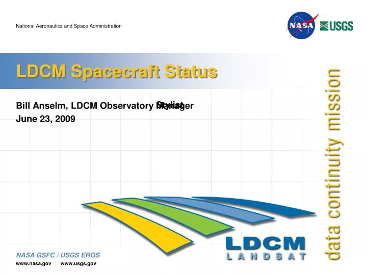 ldcm spacecraft status