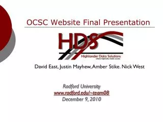 OCSC Website Final Presentation
