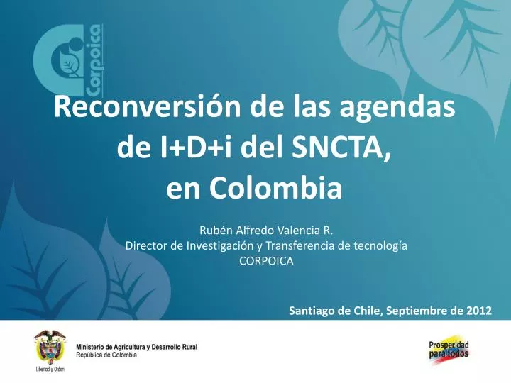 reconversi n de las agendas de i d i del sncta en colombia