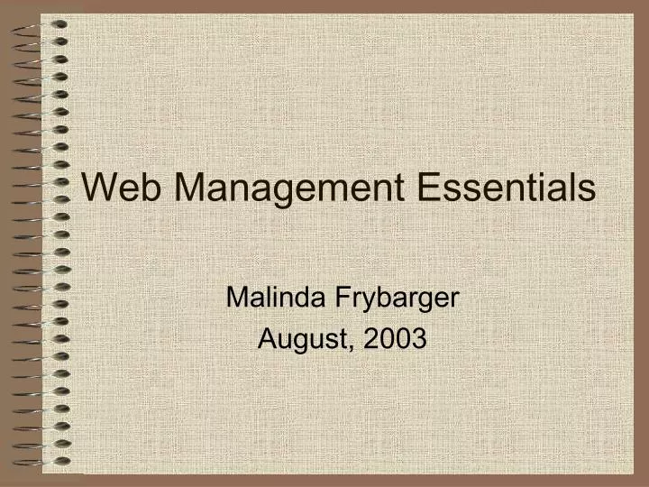 web management essentials