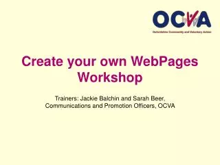 Create your own WebPages Workshop