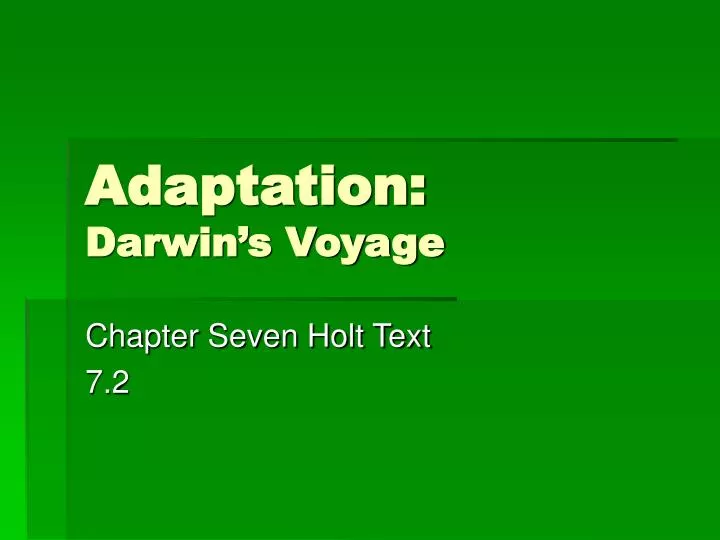 adaptation darwin s voyage