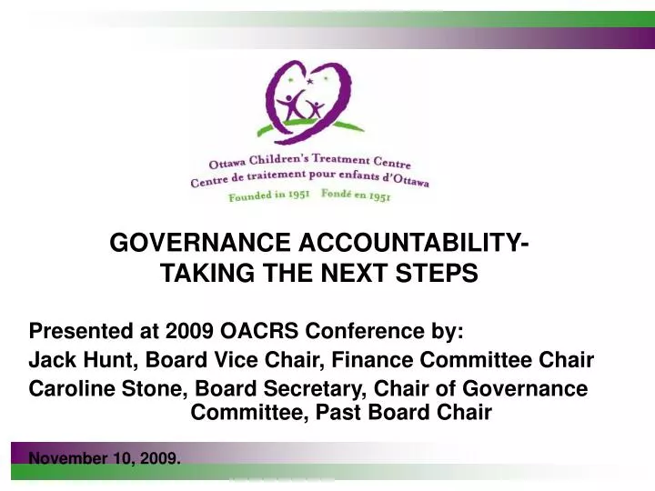 governance accountability taking the next steps