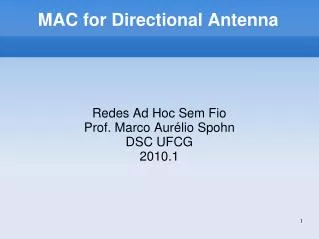 MAC for Directional Antenna