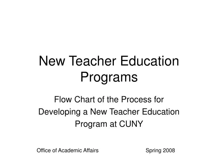 new teacher education programs