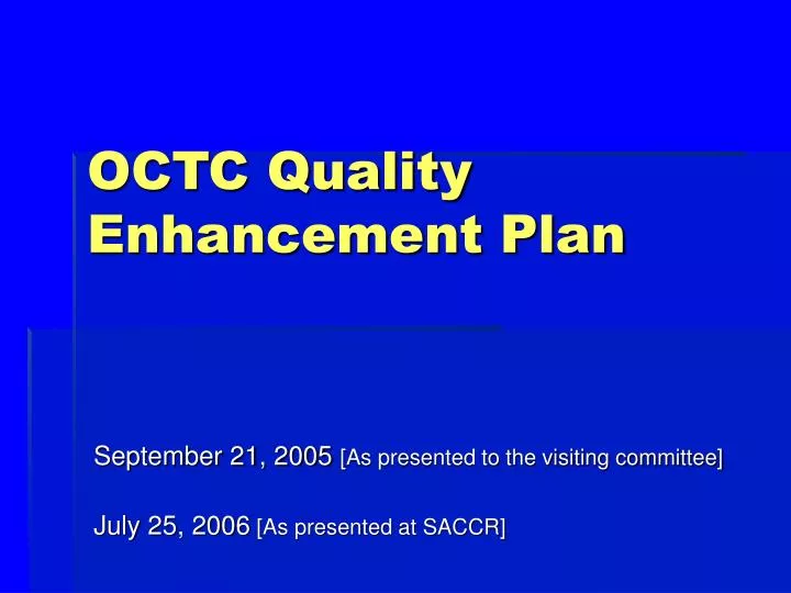 octc quality enhancement plan