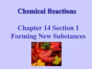 Chemical Reactions