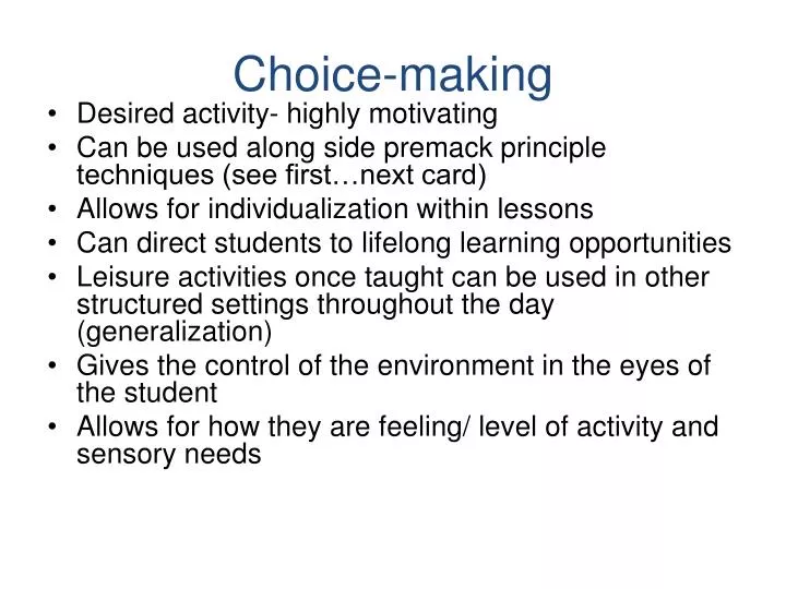 choice making