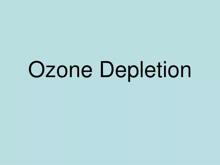 ozone depletion