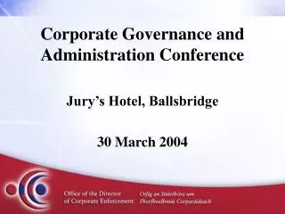 Corporate Governance and Administration Conference