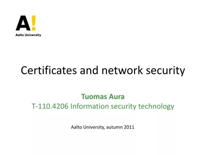 certificates and network security