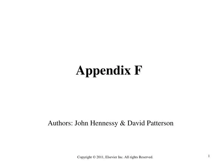 appendix f