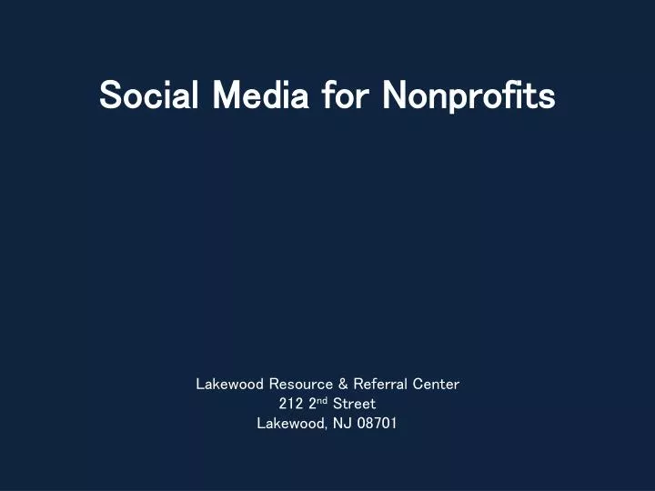 social media for nonprofits