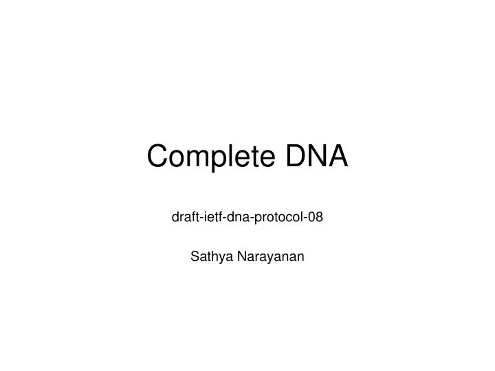 complete dna