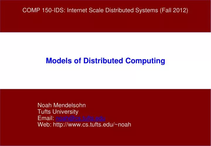 models of distributed computing