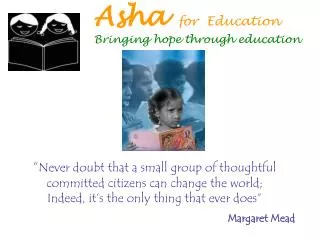 Asha for Education Bringing hope through education