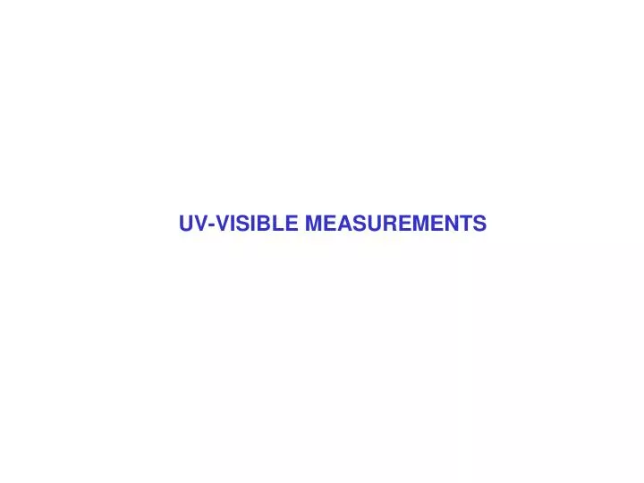 uv visible measurements