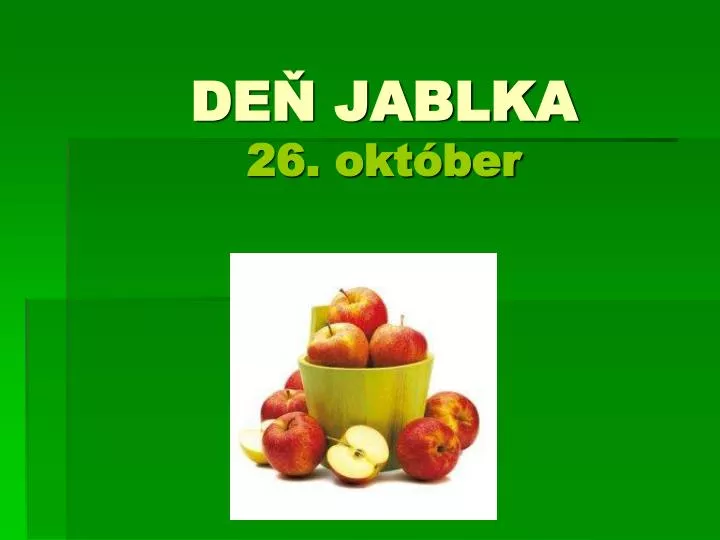 de jablka 26 okt ber