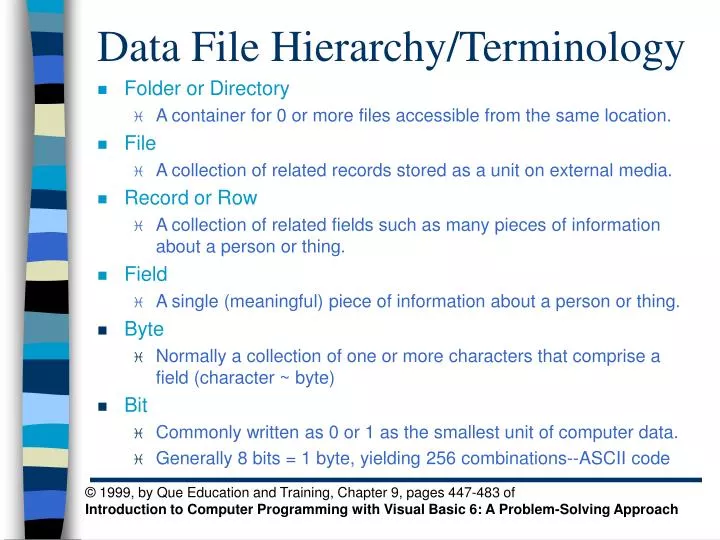 data file hierarchy terminology