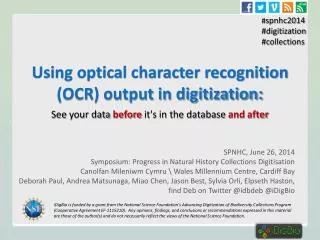 Using optical character recognition (OCR) output in digitization: