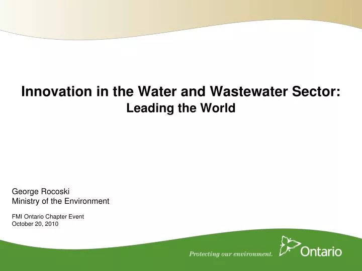 innovation in the water and wastewater sector leading the world