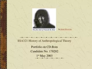 SSA321 History of Anthropological Theory