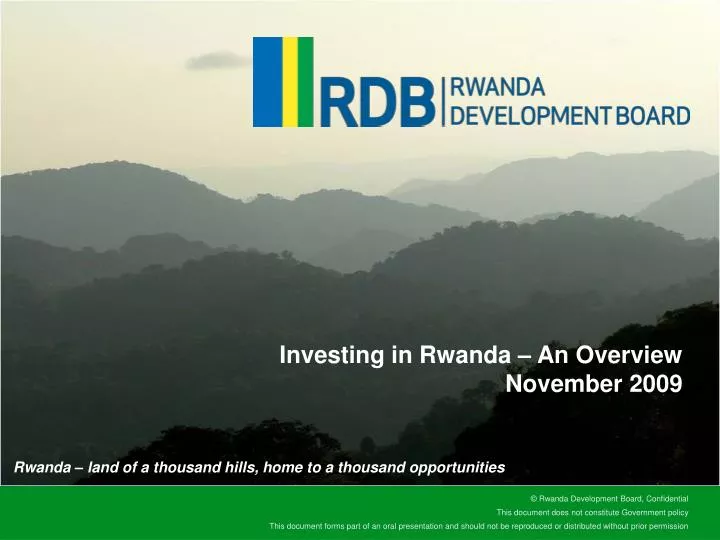 investing in rwanda an overview november 2009