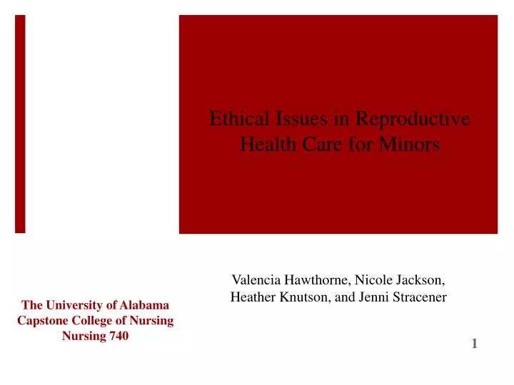 ethical issues in reproductive h ealth c are for minors