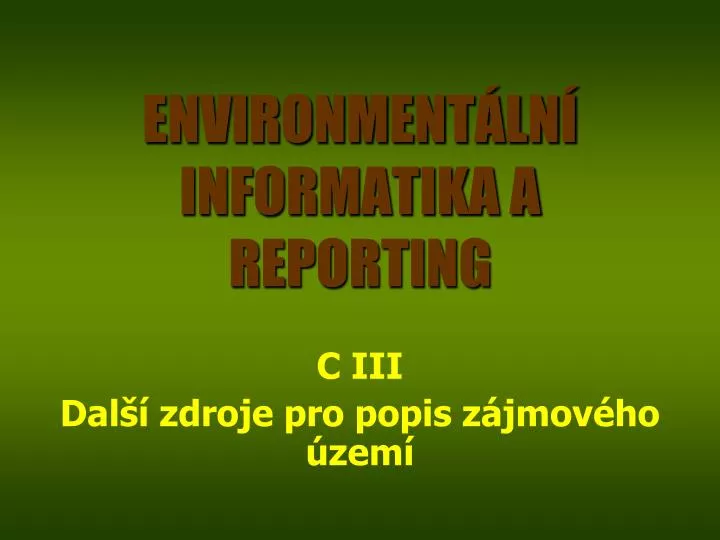 environment ln informatika a reporting