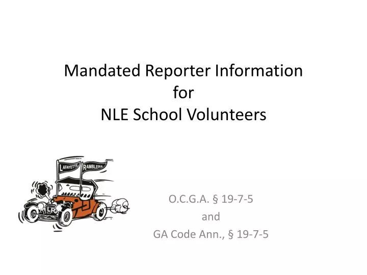 mandated reporter information for nle school volunteers