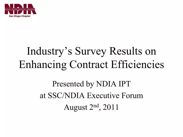 industry s survey results on enhancing contract efficiencies