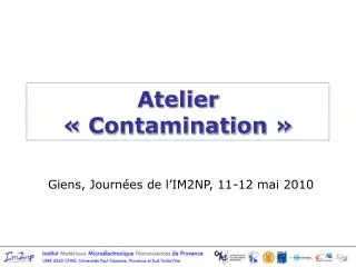 atelier contamination