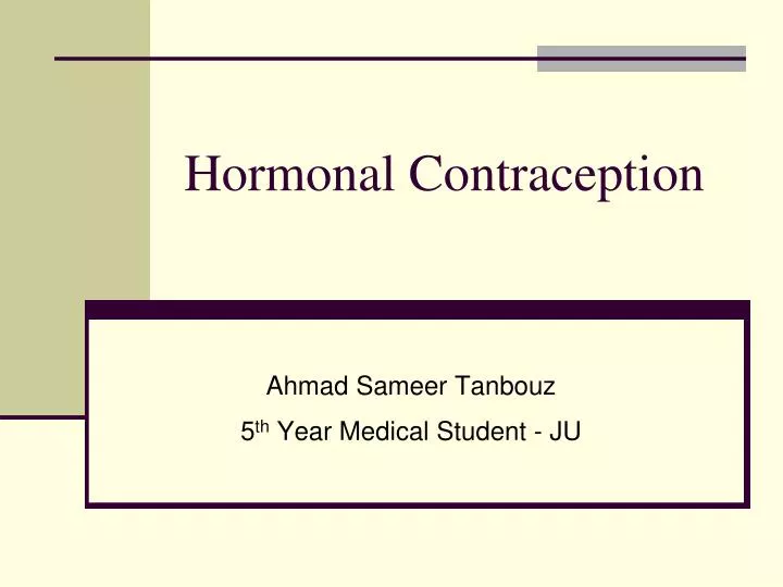hormonal contraception