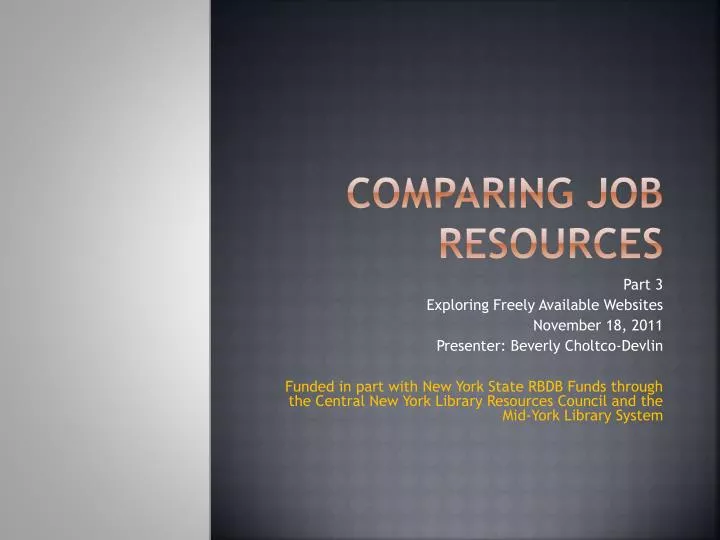 comparing job resources