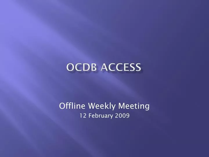 ocdb access