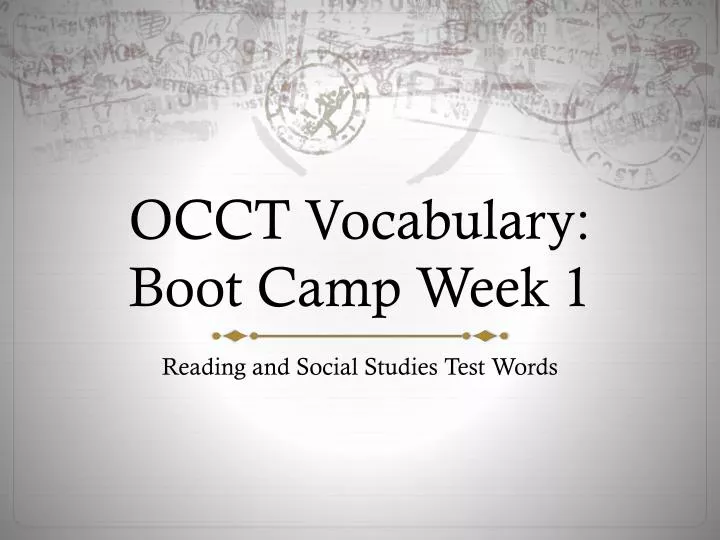 occt vocabulary boot camp week 1
