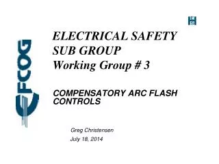 ELECTRICAL SAFETY SUB GROUP Working Group # 3