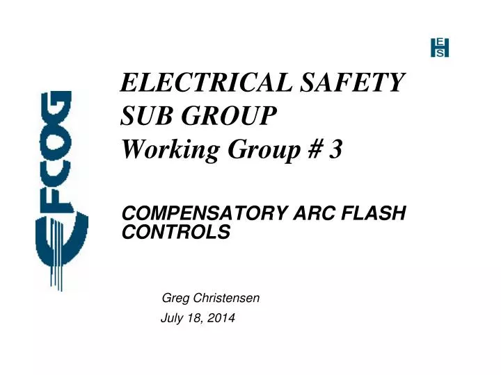 electrical safety sub group working group 3