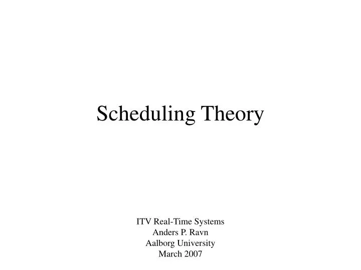 scheduling theory