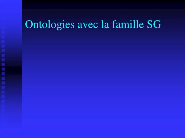 ontologies avec la famille sg