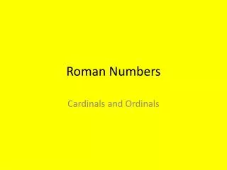 roman numbers