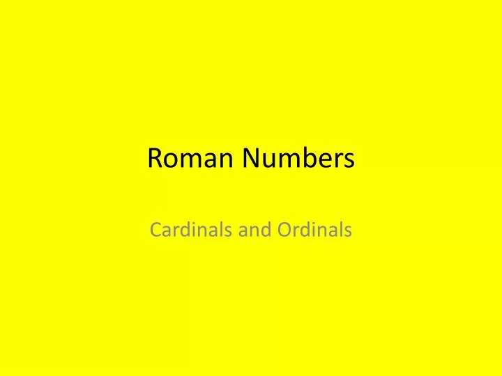 roman numbers