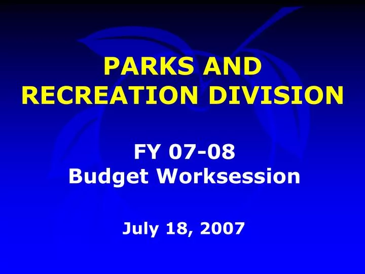 parks and recreation division
