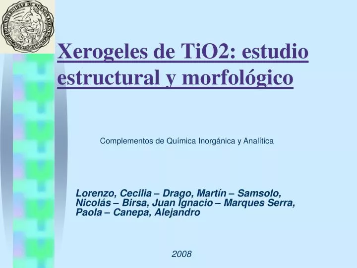 xerogeles de tio2 estudio estructural y morfol gico