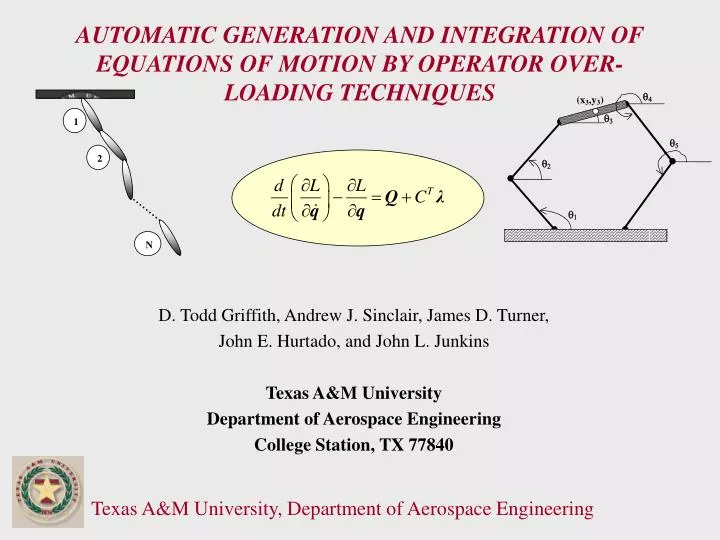 automatic generation and integration of equations of motion by operator over loading techniques